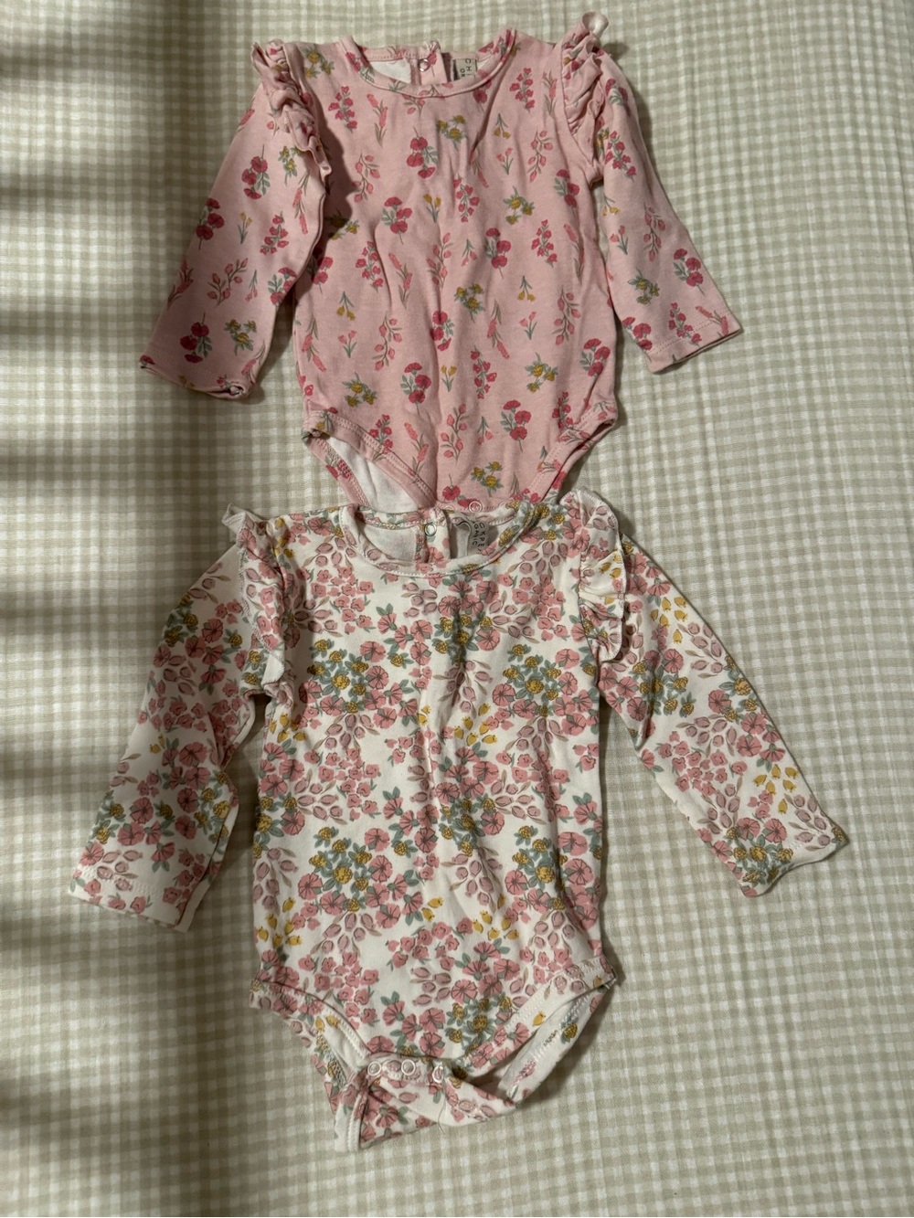 Toddler Floral Long-Sleeve One-Piece Bodysuit - Pink Floral